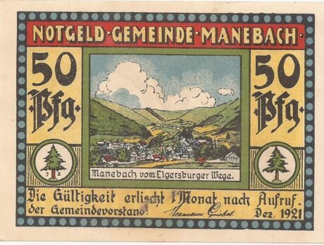 Аверс банкноты 50 fenigów (Niemcy) 1921