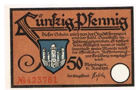 Аверс банкноты 50 fenigów (Niemcy) 1921