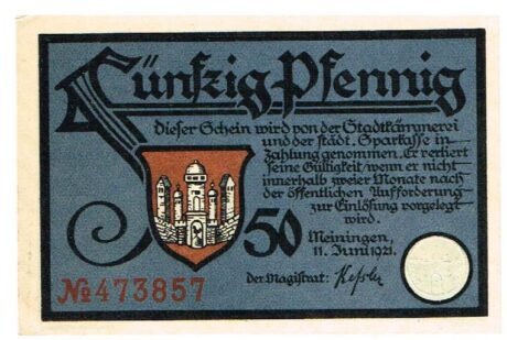 Аверс банкноты 50 fenigów (Niemcy) 1921
