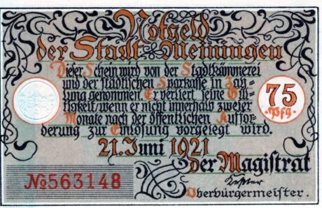 Аверс банкноты 75 пфеннигов (Германия) 1921 года