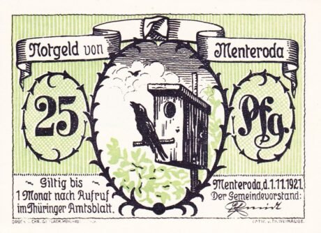 Аверс банкноты 25 fenigów (Niemcy) 1921