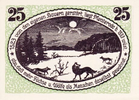 Реверс банкноты 25 fenigów (Niemcy) 1921