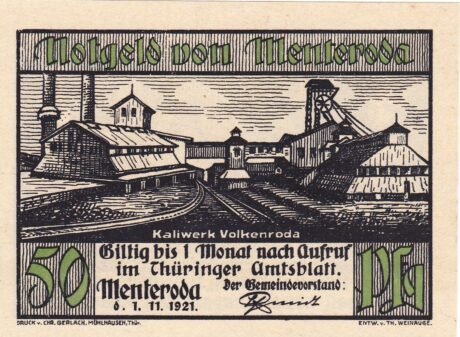 Аверс банкноты 50 fenigów (Niemcy) 1921