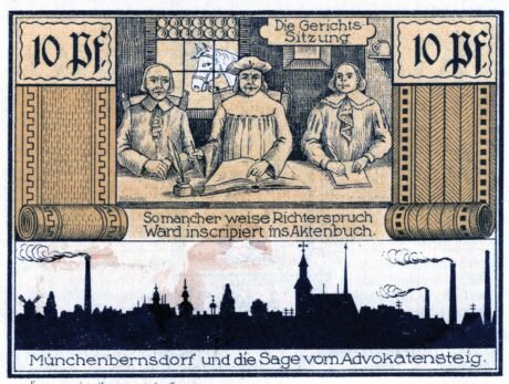 Реверс банкноты 10 fenigów (Niemcy) 1921