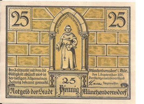 Аверс банкноты 25 fenigów (Niemcy) 1921