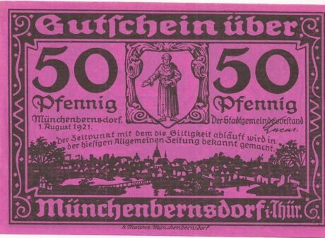Аверс банкноты 50 fenigów (Niemcy) 1921
