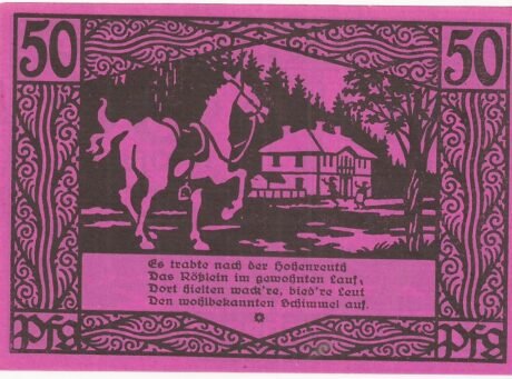 Реверс банкноты 50 fenigów (Niemcy) 1921