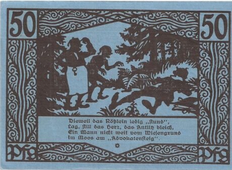 Реверс банкноты 50 fenigów (Niemcy) 1921