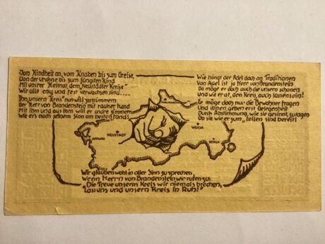 Реверс банкноты 1,50 marki Verlag Neustädter Kreisbote (Niemcy) 1921