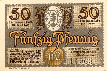 Аверс банкноты 50 fenigów (Niemcy) 1921