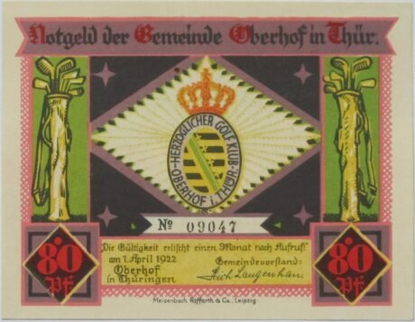 Аверс банкноты 80 fenigów (Niemcy) 1922