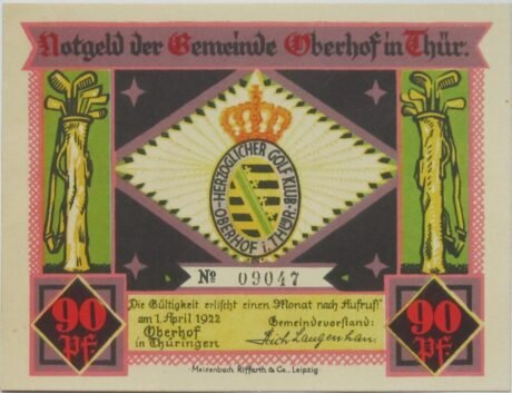 Аверс банкноты 90 пфеннигов (Германия) 1922 года