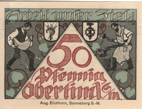 Аверс банкноты 50 fenigów (Niemcy) 1920