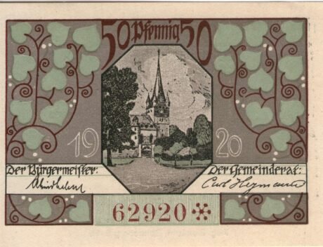Реверс банкноты 50 fenigów (Niemcy) 1920