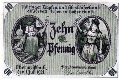 Аверс банкноты 10 пфеннигов (Германия) 1921 года