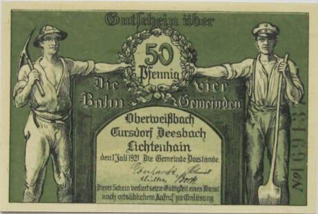 Аверс банкноты 50 fenigów (Niemcy) 1921