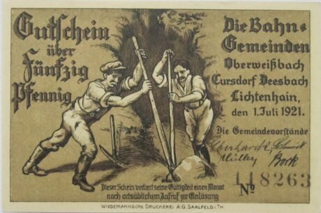 Аверс банкноты 50 fenigów (Niemcy) 1921