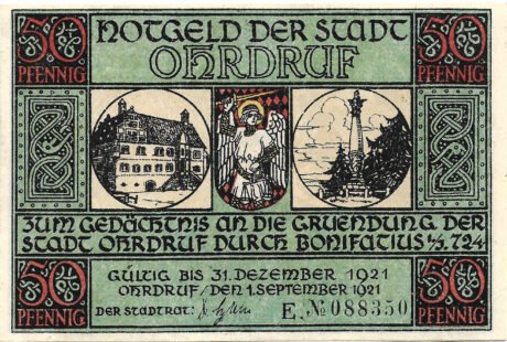 Аверс банкноты 50 fenigów Bonifatius Series (Niemcy) 1921