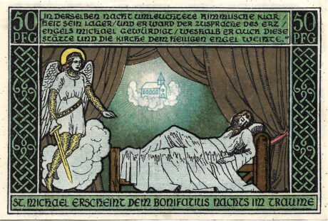 Реверс банкноты 50 fenigów Bonifatius Series (Niemcy) 1921