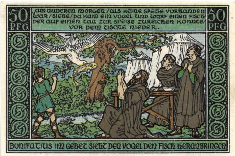 Реверс банкноты 50 fenigów Bonifatius Series (Niemcy) 1921