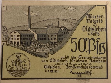 Аверс банкноты 50 fenigów (Niemcy) 1921