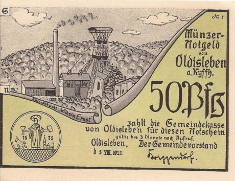 Аверс банкноты 50 fenigów (Niemcy) 1921