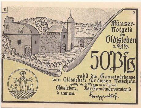 Аверс банкноты 50 fenigów (Niemcy) 1921