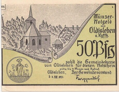 Аверс банкноты 50 fenigów (Niemcy) 1921