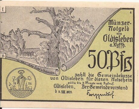 Аверс банкноты 50 fenigów (Niemcy) 1921