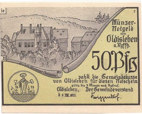 Аверс банкноты 50 fenigów (Niemcy) 1921