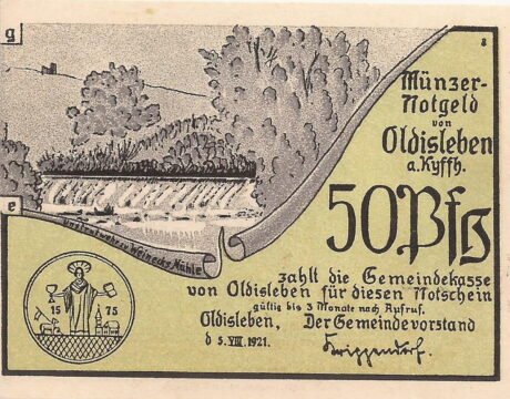 Аверс банкноты 50 fenigów (Niemcy) 1921
