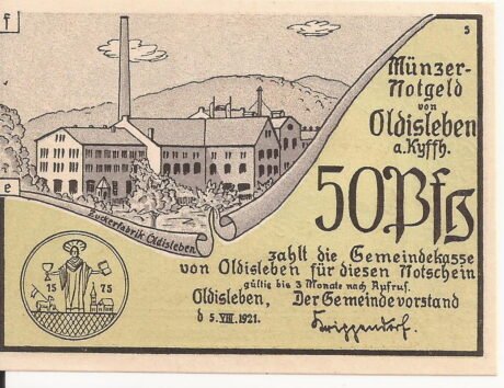 Аверс банкноты 50 fenigów (Niemcy) 1921