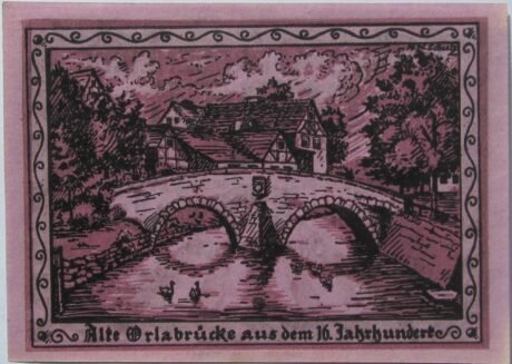 Реверс банкноты 25 fenigów (Niemcy) 1921