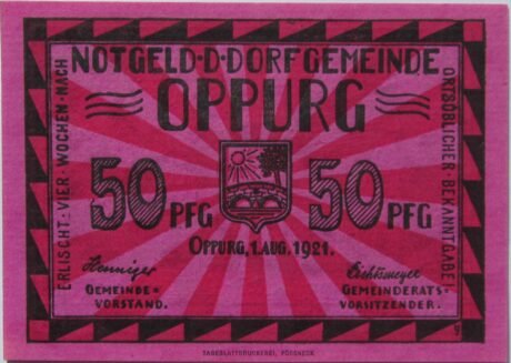 Аверс банкноты 50 fenigów (Niemcy) 1921