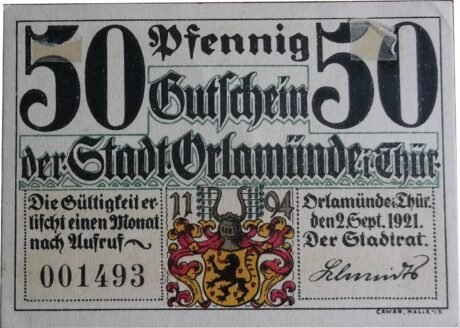 Аверс банкноты 50 пфеннигов (Германия) 1921 года