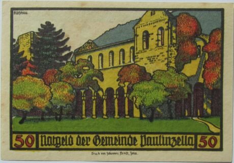 Реверс банкноты Seria klasztorna 50 fenigów – numer 1 (Niemcy)