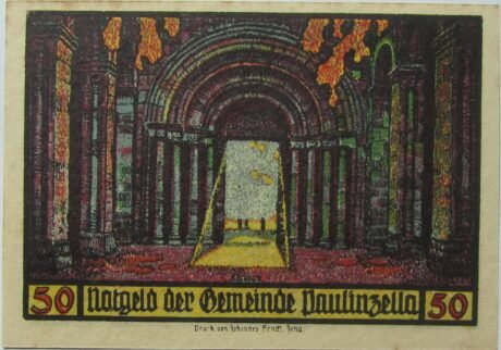 Реверс банкноты Seria klasztorna 50 fenigów – numer 2 (Niemcy)