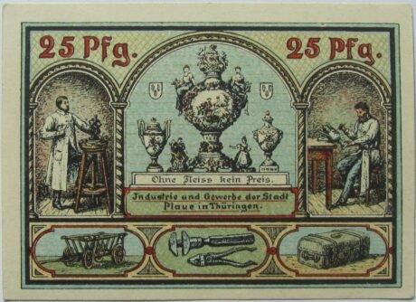 Реверс банкноты 25 fenigów (Niemcy) 1921