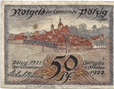 Аверс банкноты 50 fenigów (Niemcy) 1921
