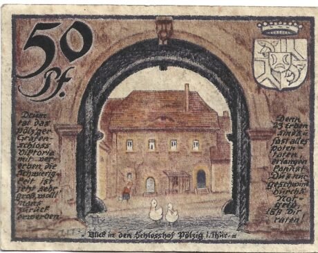 Реверс банкноты 50 fenigów (Niemcy) 1921