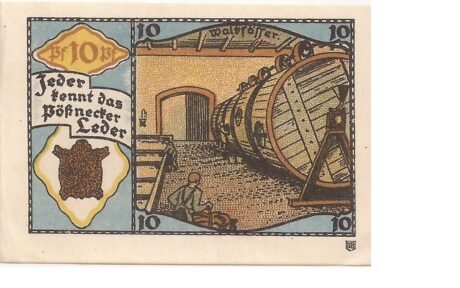 Реверс банкноты Seria przemysłowa 10 fenigów (Niemcy)