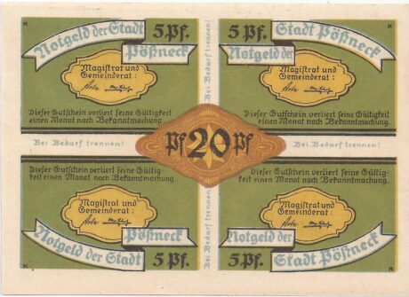 Аверс банкноты Seria przemysłowa 20 fenigów (Niemcy) 1921