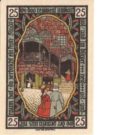 Реверс банкноты 25 fenigów (Niemcy) 1921