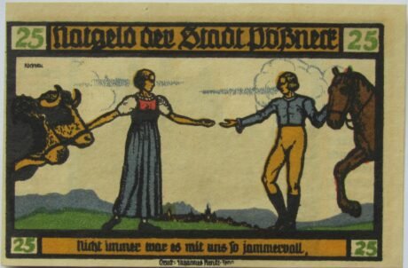 Реверс банкноты 25 fenigów Seria Goethe - Wydanie 2 (Niemcy) 1921