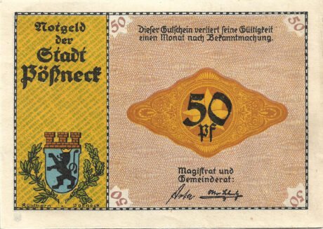 Аверс банкноты 50 fenigów seria przemysłowa (Niemcy)