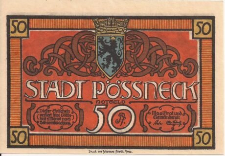 Аверс банкноты 50 fenigów (Niemcy) 1921