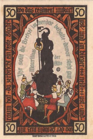 Реверс банкноты 50 fenigów (Niemcy) 1921