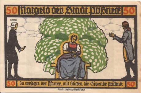 Реверс банкноты 50 fenigów Seria Goethego - Numer 5 (Niemcy) 1921