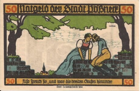 Реверс банкноты Seria Goethego za 50 fenigów – numer 6 (Niemcy) 1921