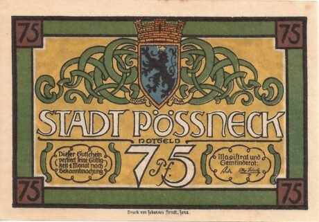 Аверс банкноты 75 пфеннигов (Германия) 1921 года